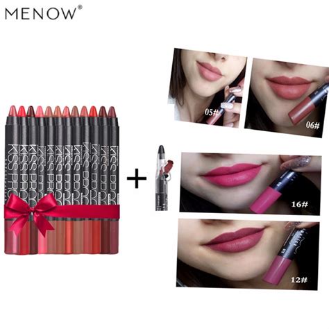 Menow Pcs Waterproof Matte Lipstick Pencil Kit Pencil Sharpener
