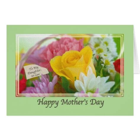 Daughter In Laws Mothers Day Card With Flowers Zazzle