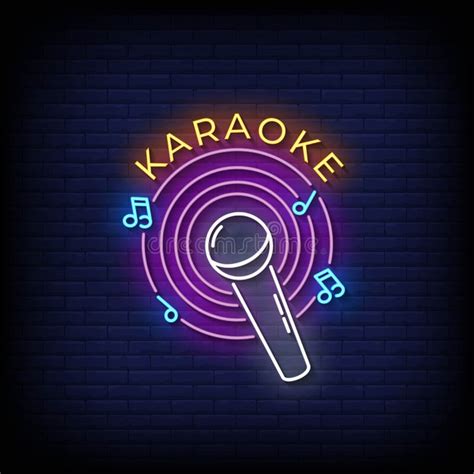 Karaoke Neon Signs Style Text Vector Stock Vector Illustration Of