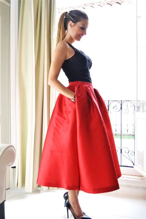 by my heels con falda midi roja dresseos alquiler faldas fiesta alquiler de faldas online