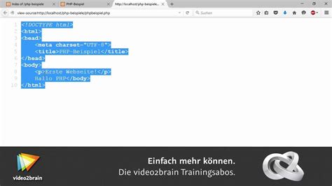 PHP Grundlagen Tutorial PHP In HTML Einbinden Video Brain Com YouTube