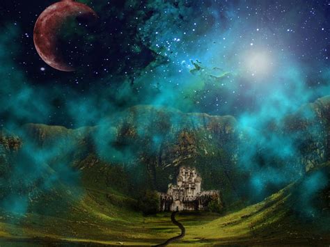 Surreal Castle Under A Nebula Of Stars By Kendrafitz On Deviantart