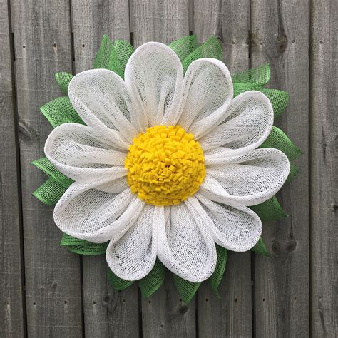 Burlap Wreath Gerber Daisy Daisy Wreath Mothers Day