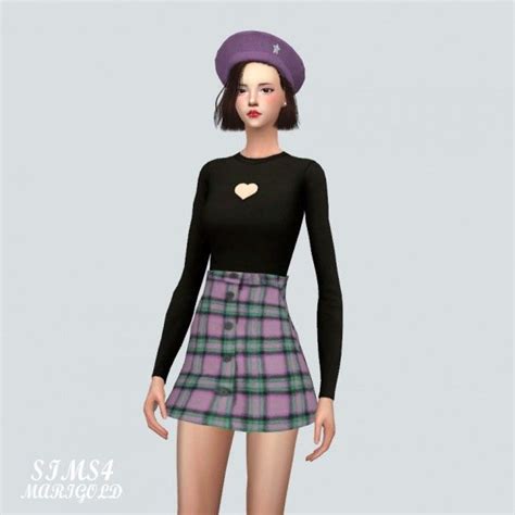Sims4 Marigold Small Heart Top • Sims 4 Downloads Heart Top Small