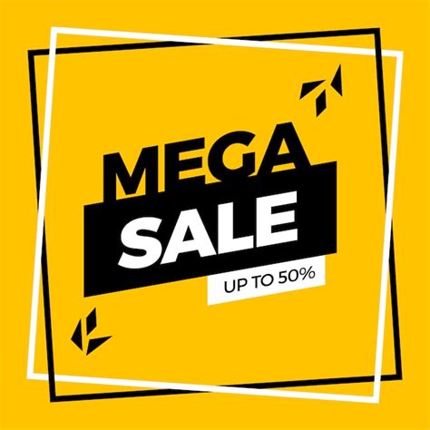 Free Vector Yellow Mega Sale Banner Template Design
