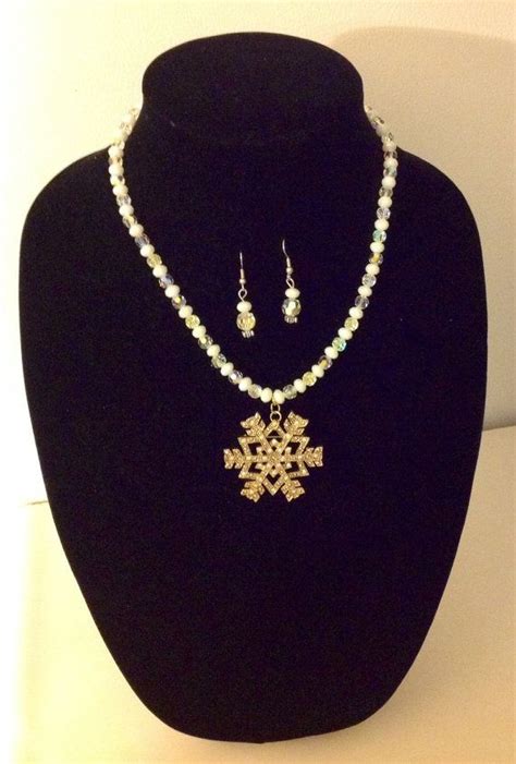 Snowflake Necklace And Earring Set By Maidenlongisland On Etsy