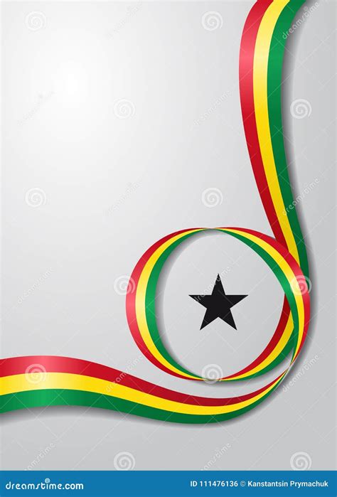 Ghanayan Flag Wavy Background Vector Illustration Stock Vector