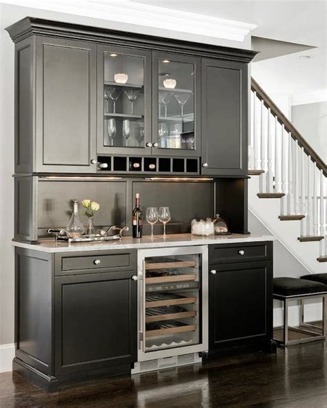A kitchen that exactly suit a cooking. Black Butlers Pantry Cabinets - Transitional - kitchen ...