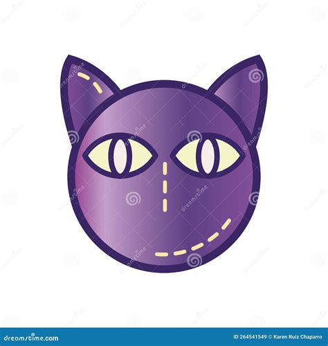 Isolated Colored Black Cat Avatar Magic Icon Vector Stock Vector