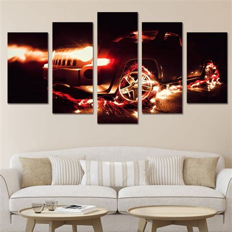 How to decorate with no money (or on a very tight budget). Large Poster HD Printed Painting 5 Panel Cool Car Canvas ...