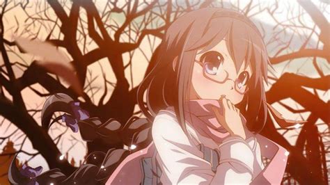 Brown Hair Girl With Glasses Anime