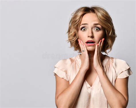 Image Of Excited Screaming Shocked Beautiful Woman Standing Isolated
