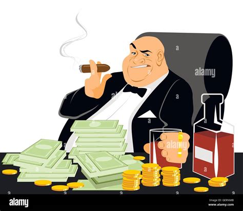Vector Illustration Of A Rich Man Smoking Stock Vector Image And Art Alamy