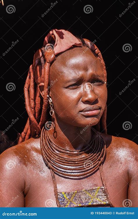 Opuwo Namibia Jul 07 2019 Himba Woman With The Typical Necklace