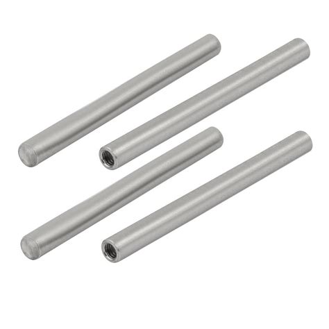 Uxcell 304 Stainless Steel M4 Female Thread 6mm X 70mm Cylindrical Dowel Pin 4pcs