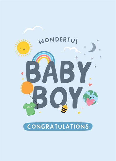 Wonderful Baby Boy Congratulations Card Scribbler