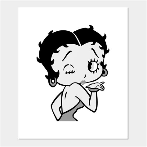 Betty Boop Kiss Black And White Betty Boop Kiss Wink Posters And