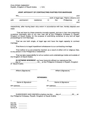 Joint Affidavit Of Domestic Partnership Philippines Form Fill Out And Sign Printable Pdf