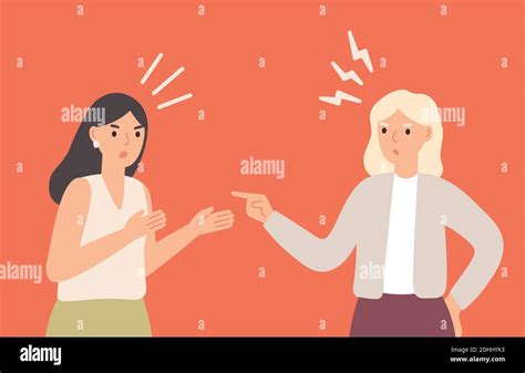 Two Girls Looking At Each Other Angry Stock Vector Images Alamy