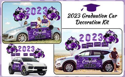 Class Of 2023 Graduation Parade Car Decorations Purple