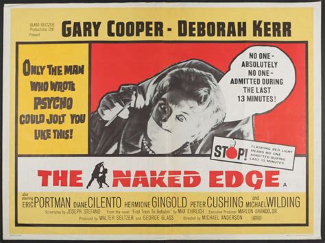 The Naked Edge UK Quad Poster Gary Cooper Deborah Kerr Peter Cushing Pleasures Of