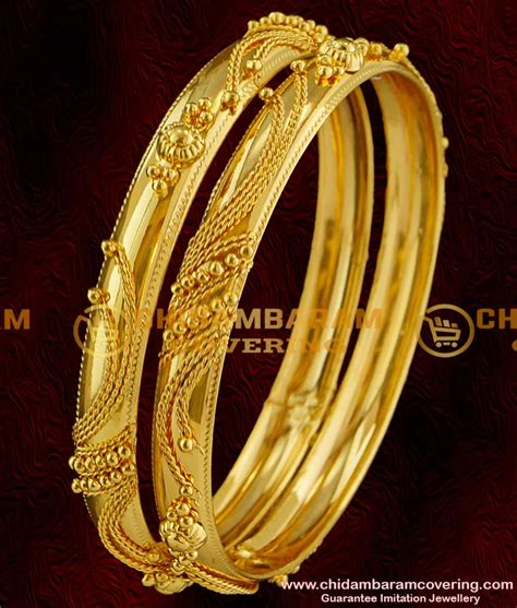 Check gold churi/gold bala/gold kada/gold bangles designs gold bangles have been in our indian tradition since aeons of years now. BNG019 - 2.4 Size Gold Bangle Type Design South Indian ...
