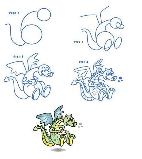 Как нарисовать дракона поэтапное рисование красивого дракона