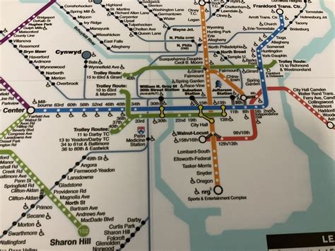 Septa Philadelphia Regional Line Subway Map 22 X 28 Nrg Stop New Wawa
