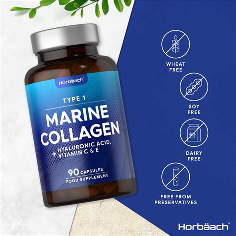 Buy Marine Collagen Capsules 1000mg With Hyaluronic Acid Vitamin C