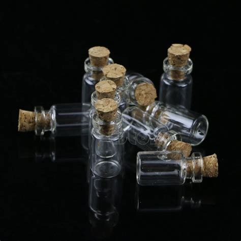 Hot Sale 10pcs 0 5ml Mini Small Tiny Clear Cork Stopper Glass Bottles Vials Wholesale P41 In