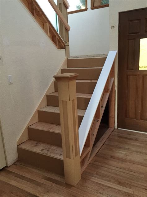 Bottom Post And Knee Wall Framed Up Staircase Design Railings