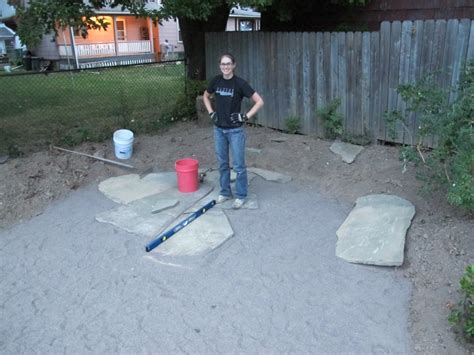 Align delivered stone near the side where you will finish the patio so you don't have to retrieve materials over just laid stones. How to Install a Flagstone Patio with Irregular Stones ...