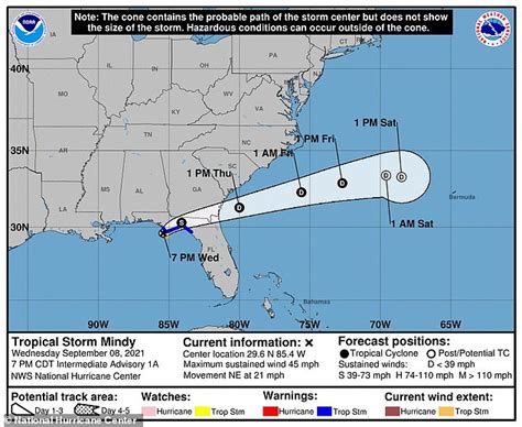 Tropical Storm Mindy Hits Florida Forecasters Say Region Could Get Up