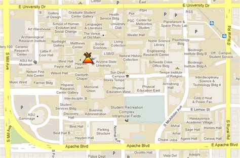 35 Arizona State University Map Maps Database Source