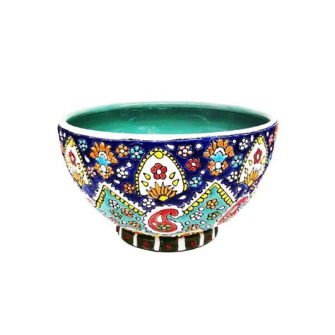Handmade Decorative Minakari Pottery Bowl Model Almas Shopipersia
