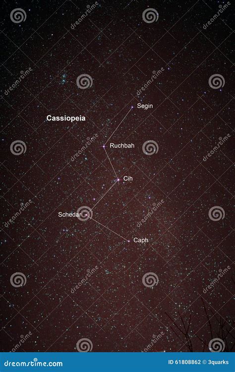 Starfield Met Cassiopeia En Melkweg Stock Foto Image Of Heelal