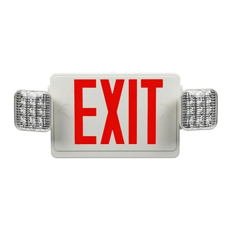 Mini Red Led Exit Sign Emergency Combo With Directional Lights