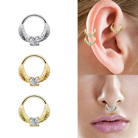 Buy Fashion Sexy Nose Rings Septum Jewelry Cartilage Earrings Cubic Zircon