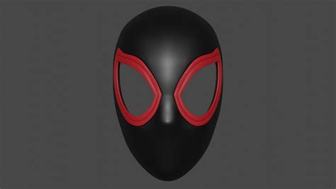 Spider Man Miles Morales Spider Verse Mask Faceshell 3d Model Cgtrader
