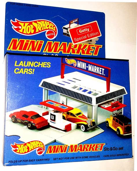 Buy Hot Wheels Mini Market Sto Go Set Getty Gas Exclusive