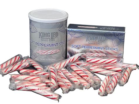 King Leo Soft Peppermint Sticks 2pk 155 Oz Canister And