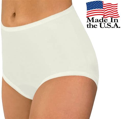 Carole Brand Womens Classic Nylon Panties Full Cut Briefs White