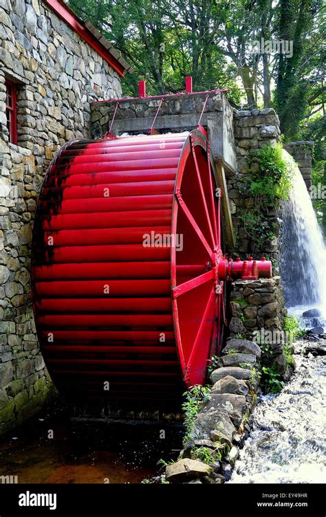 Sudbury Massachusetts Old Stone Grist Mill With Water Wheel And