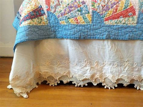 Vintage New Crochet Battenburg Lace Bed Skirt Single Bed Ecru Etsy