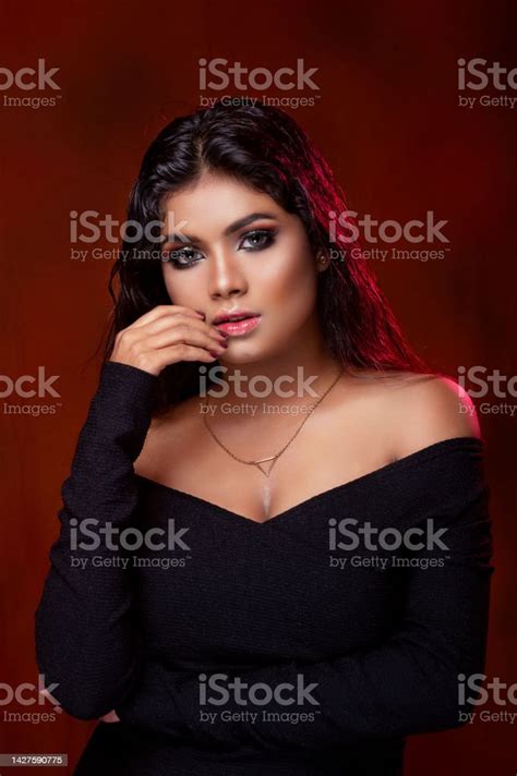 Beautiful Indian Lady Posing For High Fashion Model Photoshoot By