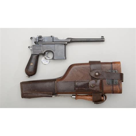 German Broomhandle Mauser Model C 96 Semi Auto Pistol 763mm Cal 5 1