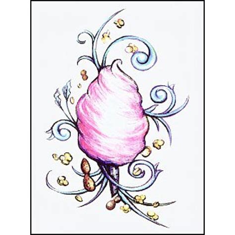 Pink Cotton Candy Temporary Tattoo Details Can Be Found By Clicking