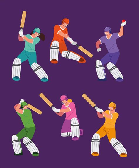 Sport Players Cricket 2610226 Vector Art At Vecteezy