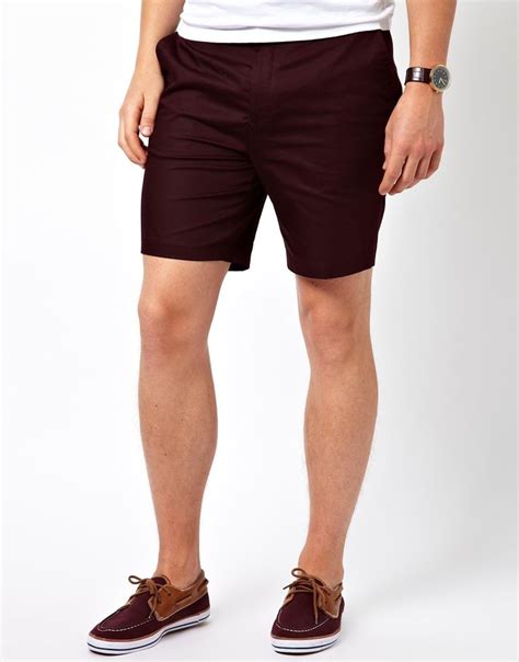 28 Asos Shorts In Burgundy Burgundy Shorts Men S Summer Outfit Denim Shorts Women