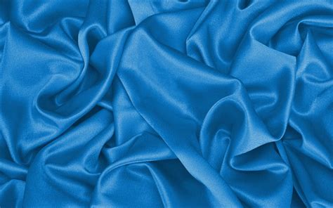 Download Wallpapers 4k Blue Silk Texture Wavy Fabric Texture Silk